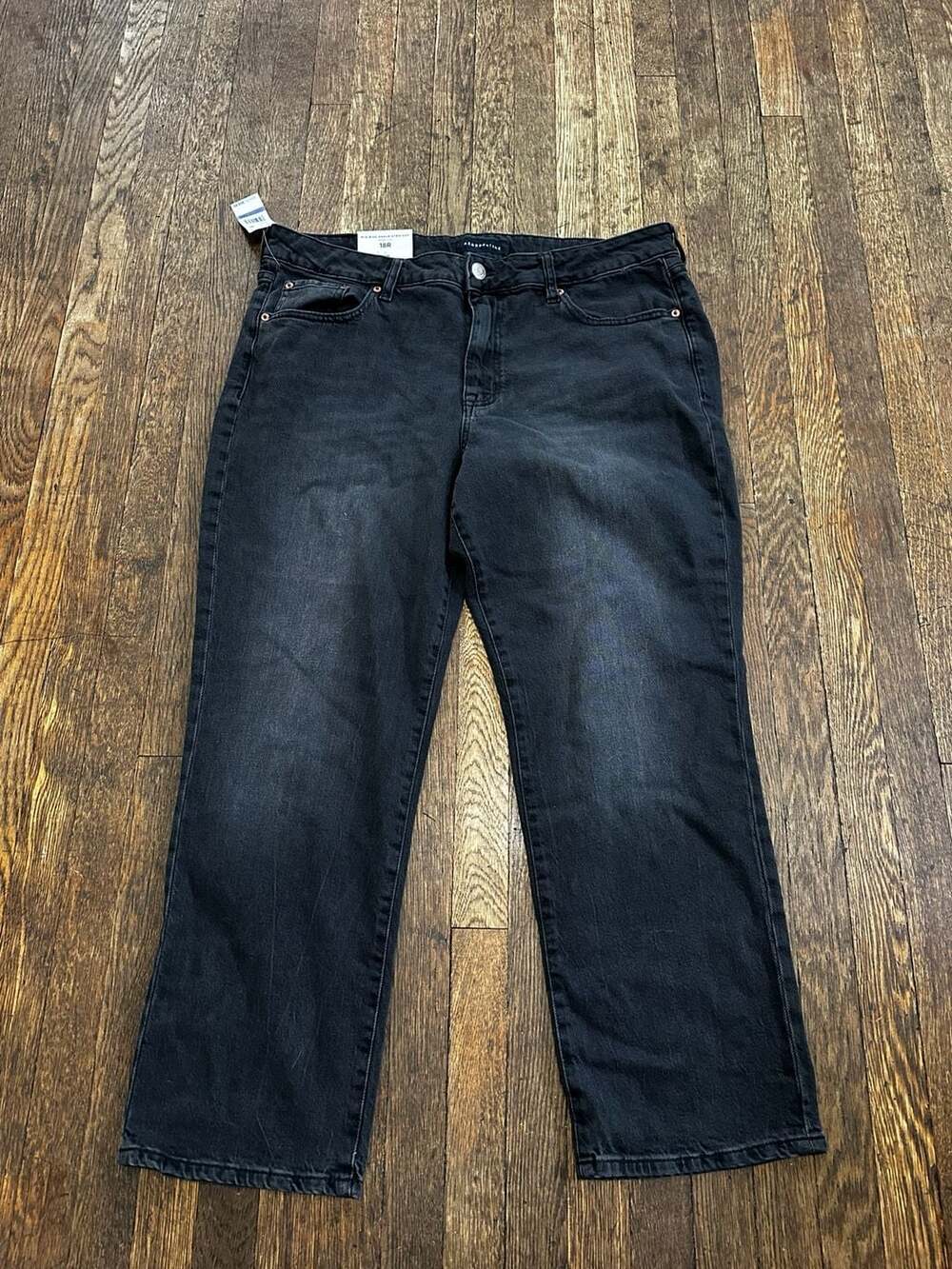 New Aeropostale Mid Rise Ankle Straight Black Jeans Size 18R Grunge Streetware